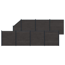Hekpaneel 8 pcs WPC en Aluminium Zwart