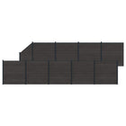 Hekpaneel 10 stuks WPC aluminium zwart 1657x186 cm