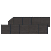 Hekpaneel 10 stuks WPC aluminium zwart 1657x186 cm