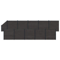 Hekpaneel 11 pcs WPC en Aluminium Zwart