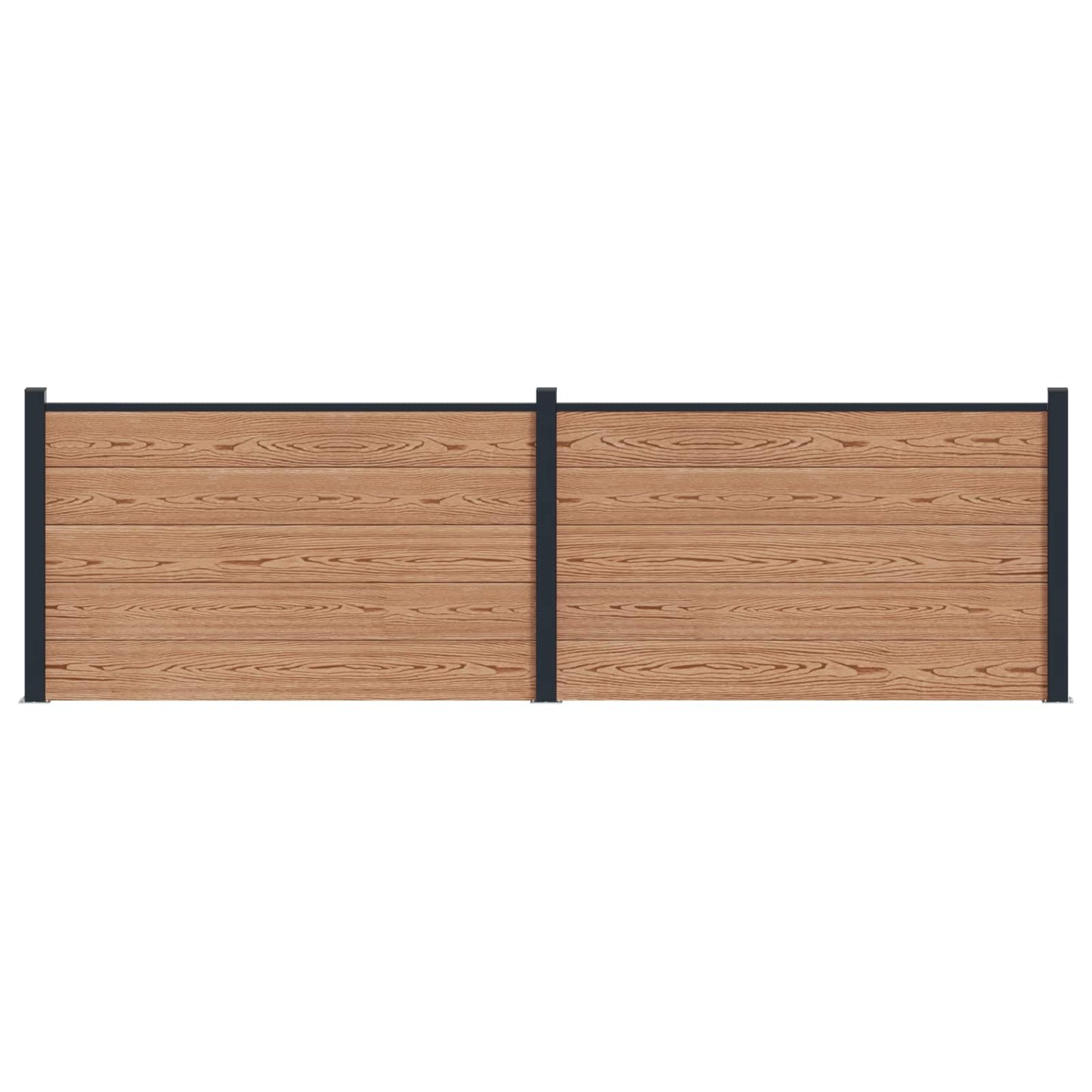 Hekpaneel 2 pcs WPC en Aluminium Bruin
