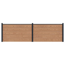 Hekpaneel 2 pcs WPC en Aluminium Bruin