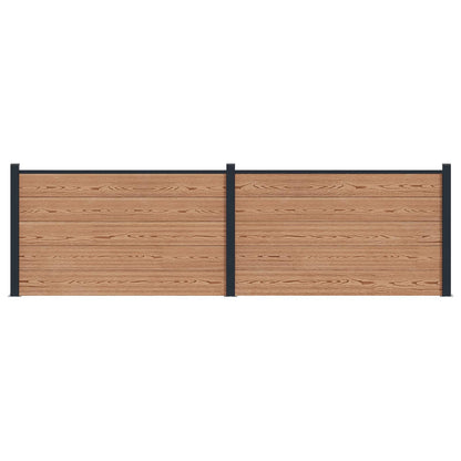 Hekpaneel 2 pcs WPC en Aluminium Bruin