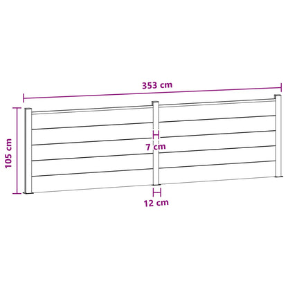 Hekpaneel 2 pcs WPC en Aluminium Bruin