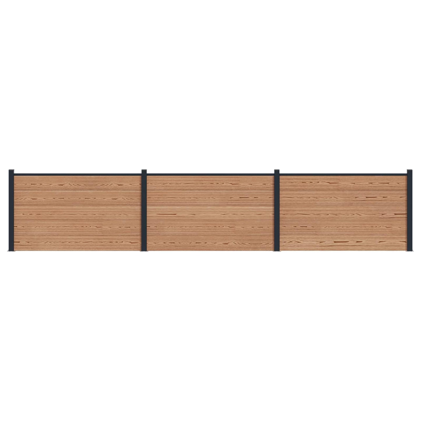 Hekpaneel 3 pcs WPC en Aluminium Bruin
