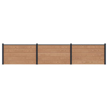 Hekpaneel 3 pcs WPC en Aluminium Bruin