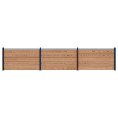 Hekpaneel 3 pcs WPC en Aluminium Bruin