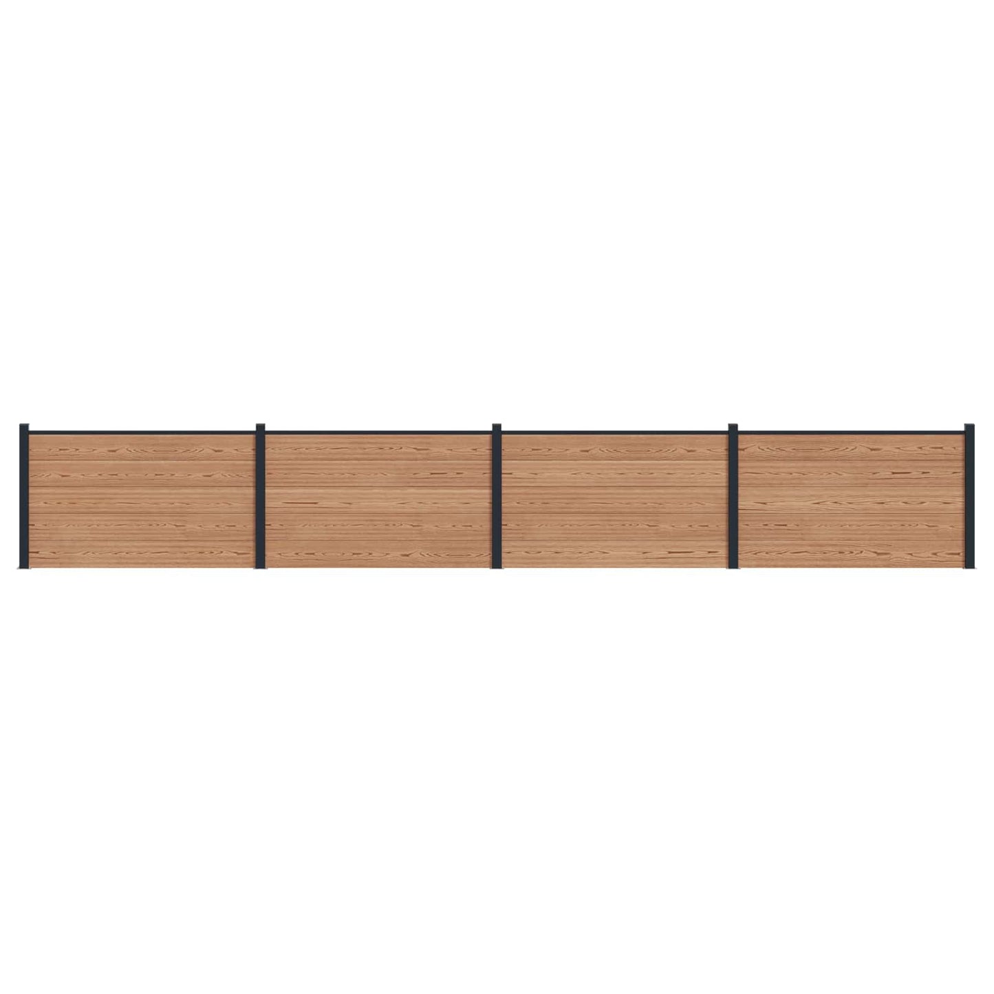 Hekpaneel 4 pcs WPC en Aluminium Bruin