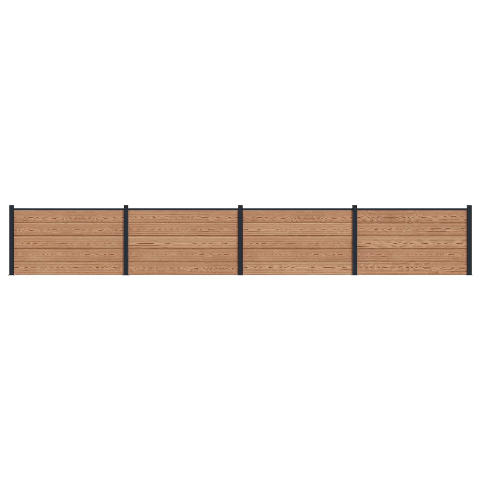 Hekpaneel 4 pcs WPC en Aluminium Bruin