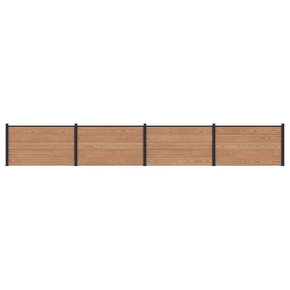 Hekpaneel 4 pcs WPC en Aluminium Bruin