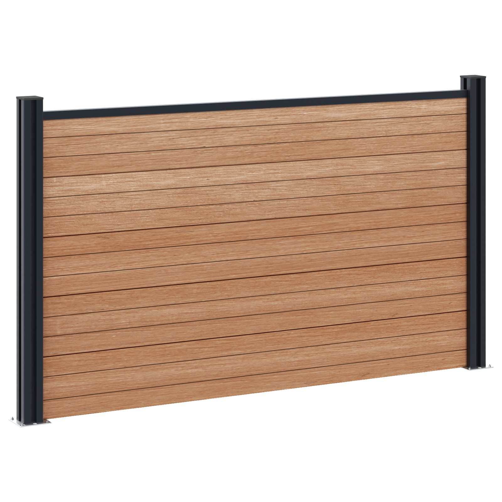 Hekpaneel 4 pcs WPC en Aluminium Bruin