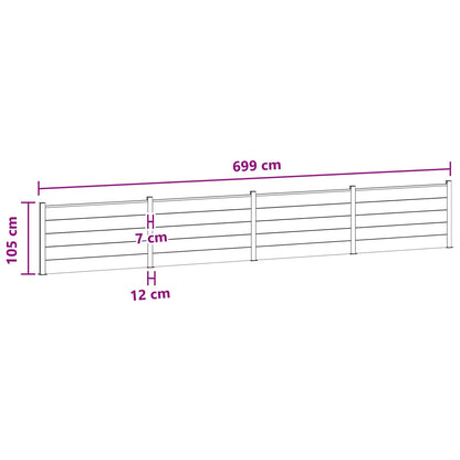 Hekpaneel 4 pcs WPC en Aluminium Bruin