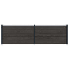 Fence Panel 2 pcs WPC and Aluminium Black