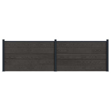 Hekpaneel 2 pcs WPC en Aluminium Zwart