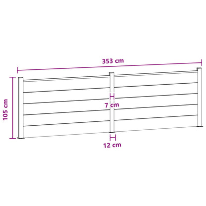 Hekpaneel 2 pcs WPC en Aluminium Zwart