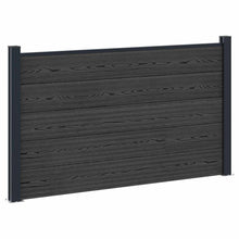 Hekpaneel 3 pcs WPC en Aluminium Zwart