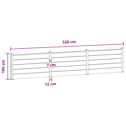 Hekpaneel 3 pcs WPC en Aluminium Zwart