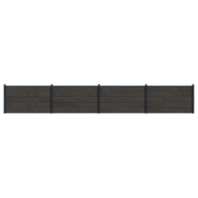 Hekpaneel 4 pcs WPC en Aluminium Zwart