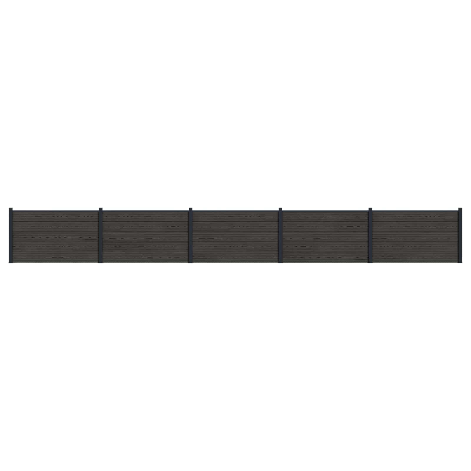 Hekpaneel 5 pcs WPC en Aluminium Zwart