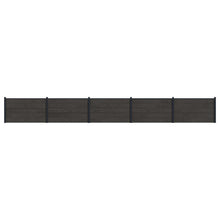 Hekpaneel 5 pcs WPC en Aluminium Zwart