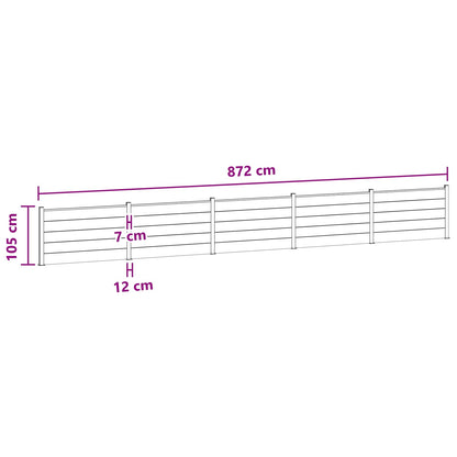 Hekpaneel 5 pcs WPC en Aluminium Zwart