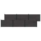 Hekpaneel 6 stuks WPC aluminium zwart
