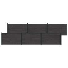 Hekpaneel 6 pcs WPC en Aluminium Zwart