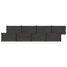 Hekpaneel 8 pcs WPC en Aluminium Zwart