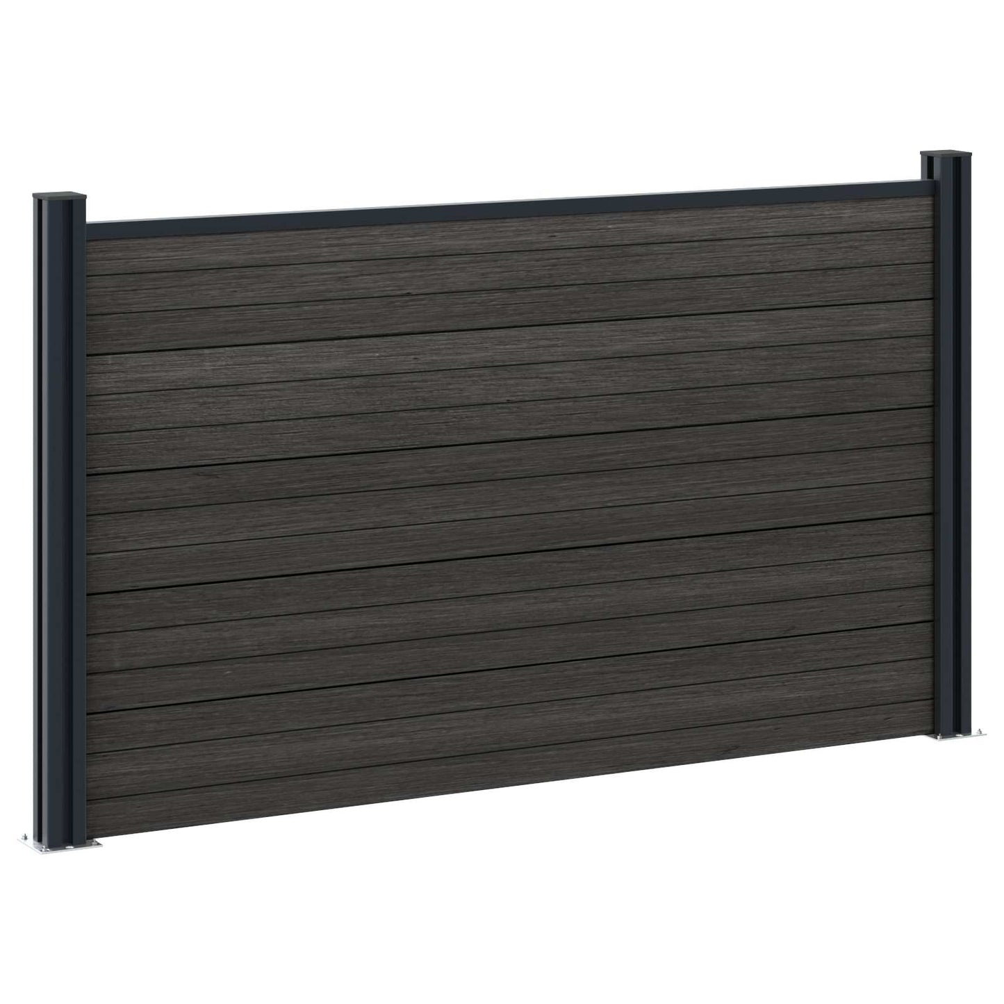 Hekpaneel 8 pcs WPC en Aluminium Zwart