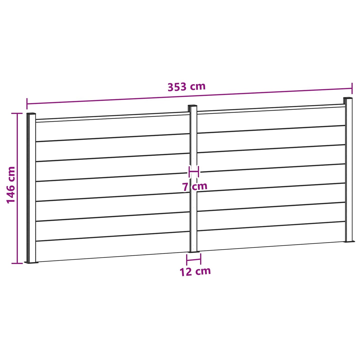Hekpaneel 2 pcs WPC en Aluminium Bruin