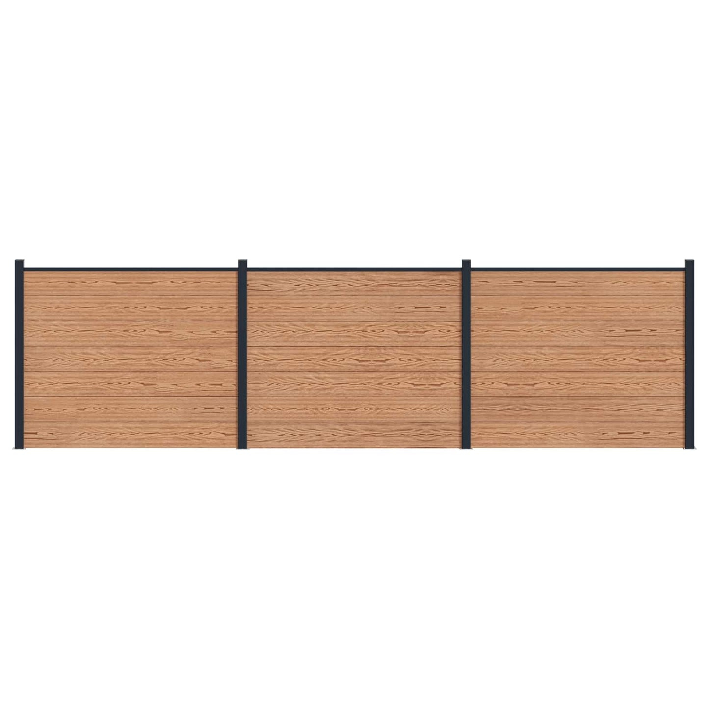 Hekpaneel 3 pcs WPC en Aluminium Bruin