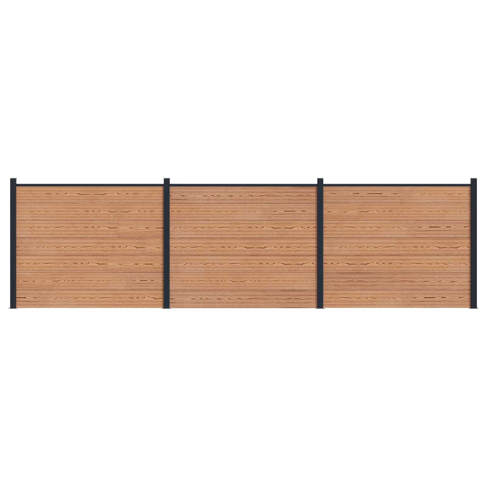 Hekpaneel 3 pcs WPC en Aluminium Bruin