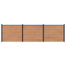 Hekpaneel 3 pcs WPC en Aluminium Bruin