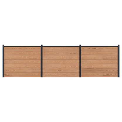 Hekpaneel 3 pcs WPC en Aluminium Bruin