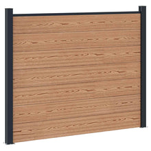 Hekpaneel 3 pcs WPC en Aluminium Bruin