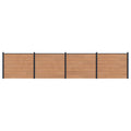 Hekpaneel 4 pcs WPC en Aluminium Bruin