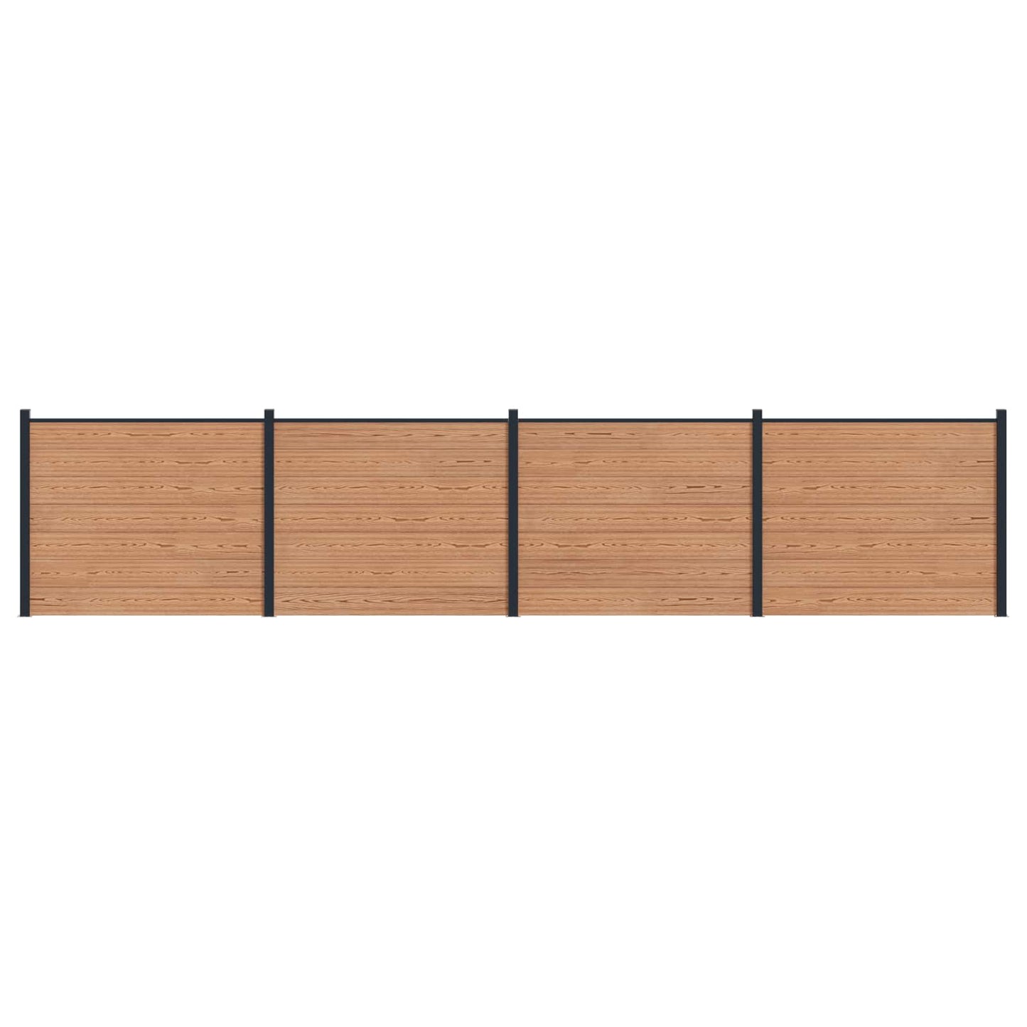 Hekpaneel 4 pcs WPC en Aluminium Bruin