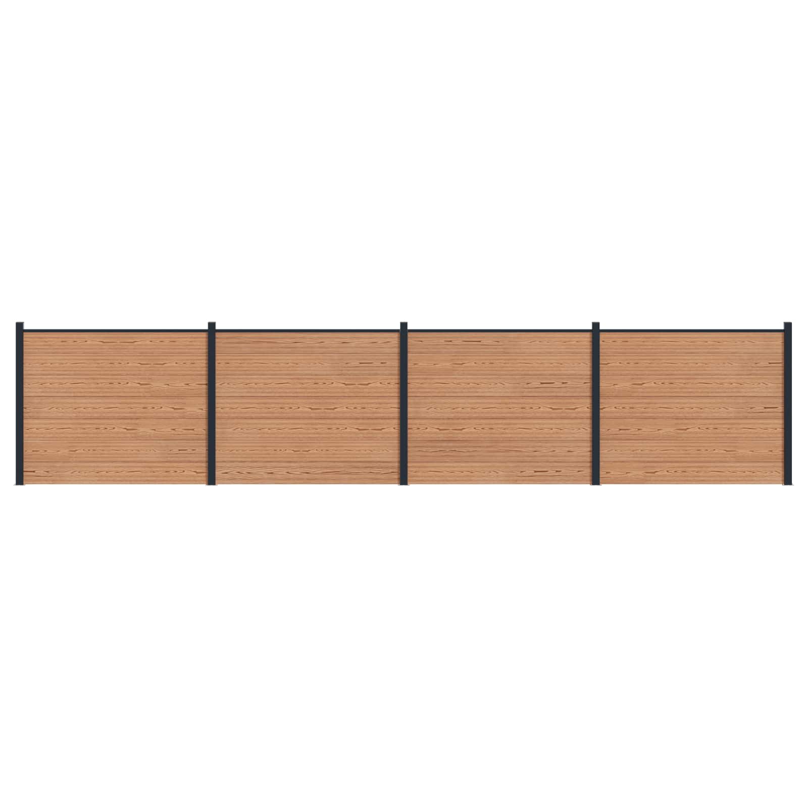 Hekpaneel 4 pcs WPC en Aluminium Bruin