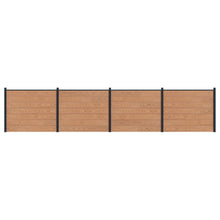 Hekpaneel 4 pcs WPC en Aluminium Bruin