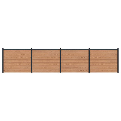 Hekpaneel 4 pcs WPC en Aluminium Bruin
