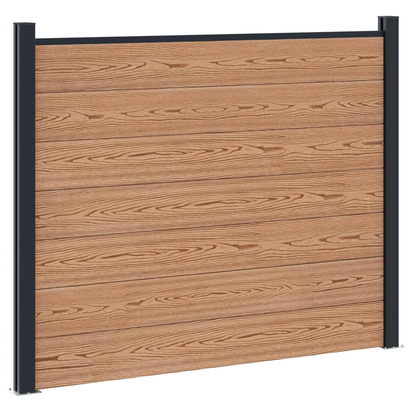 Hekpaneel 4 pcs WPC en Aluminium Bruin