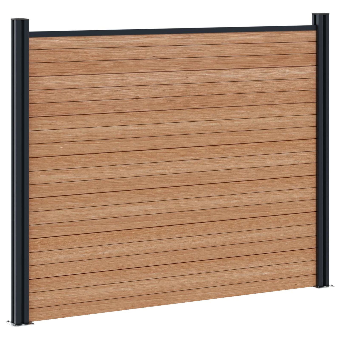 Hekpaneel 4 pcs WPC en Aluminium Bruin