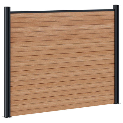 Hekpaneel 4 pcs WPC en Aluminium Bruin