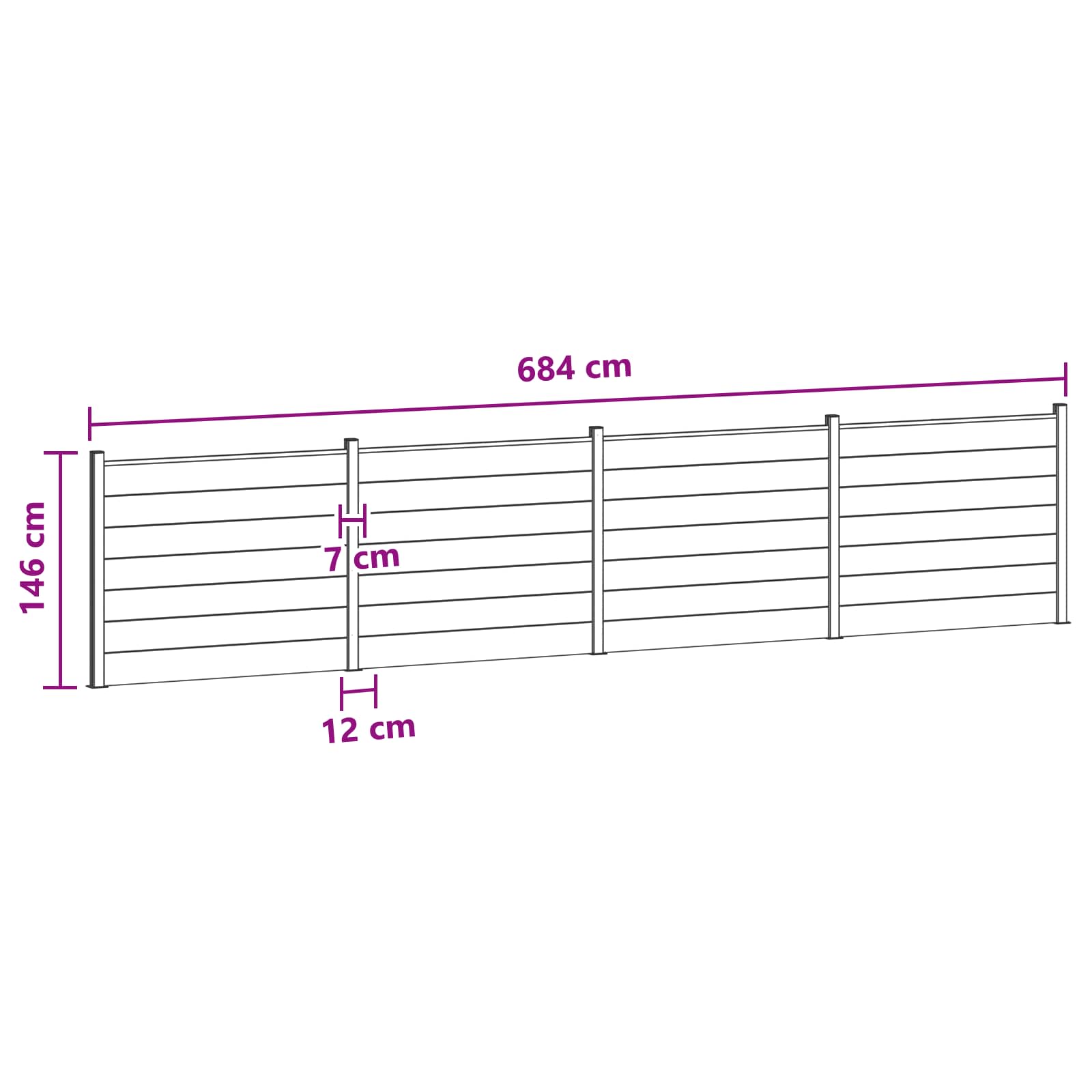Hekpaneel 4 pcs WPC en Aluminium Bruin