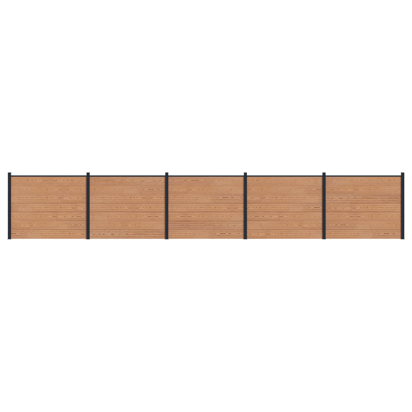 Hekpaneel 5 pcs WPC en Aluminium Bruin