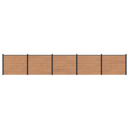 Hekpaneel 5 pcs WPC en Aluminium Bruin