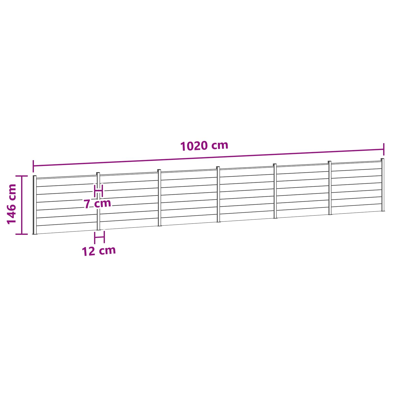 Hekpaneel 6 pcs WPC en Aluminium Bruin