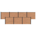 Hekpaneel 7 pcs WPC en Aluminium Bruin