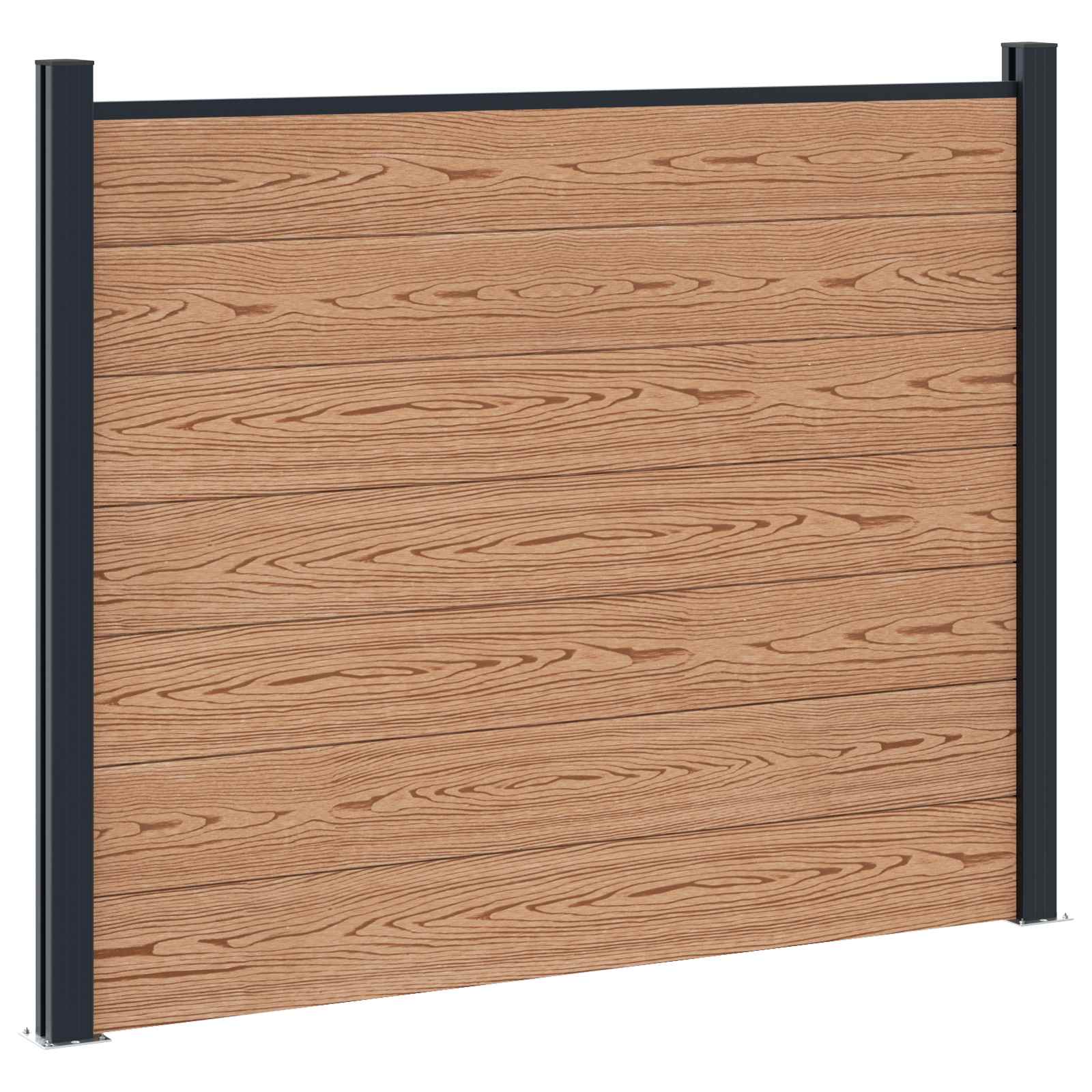 Hekpaneel 7 pcs WPC en Aluminium Bruin