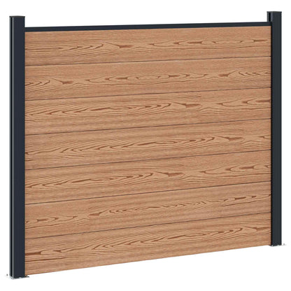 Hekpaneel 7 pcs WPC en Aluminium Bruin